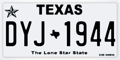 TX license plate DYJ1944