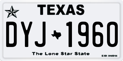 TX license plate DYJ1960