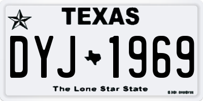 TX license plate DYJ1969