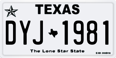 TX license plate DYJ1981