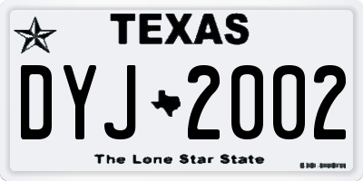 TX license plate DYJ2002