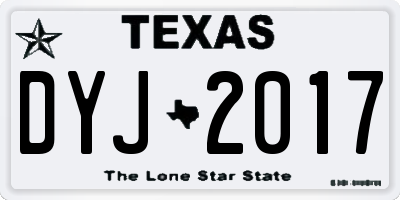 TX license plate DYJ2017
