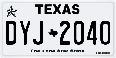 TX license plate DYJ2040