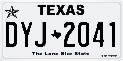 TX license plate DYJ2041