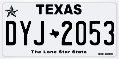 TX license plate DYJ2053