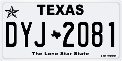 TX license plate DYJ2081