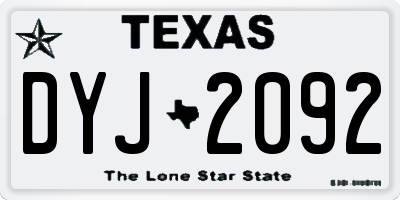 TX license plate DYJ2092