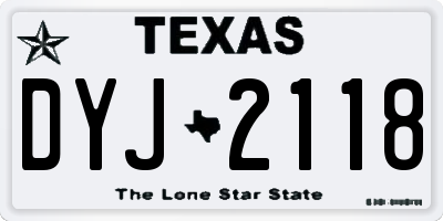 TX license plate DYJ2118