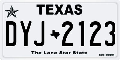 TX license plate DYJ2123