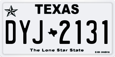 TX license plate DYJ2131