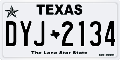 TX license plate DYJ2134
