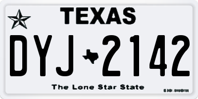 TX license plate DYJ2142