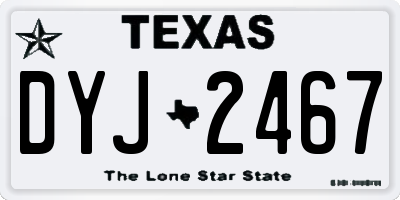TX license plate DYJ2467