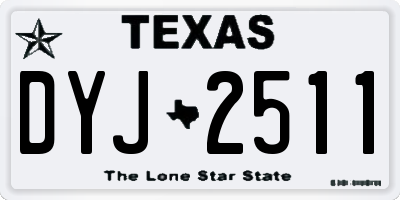 TX license plate DYJ2511