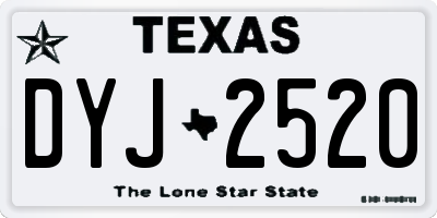 TX license plate DYJ2520