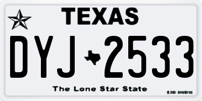 TX license plate DYJ2533