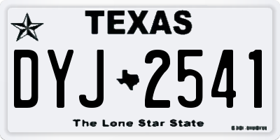 TX license plate DYJ2541