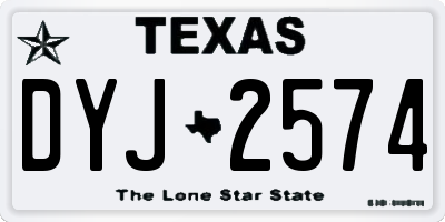 TX license plate DYJ2574