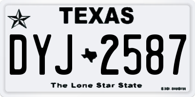TX license plate DYJ2587
