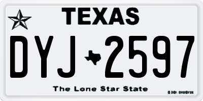 TX license plate DYJ2597