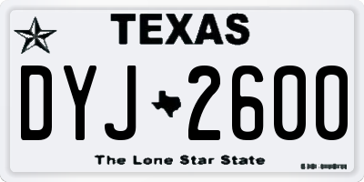 TX license plate DYJ2600
