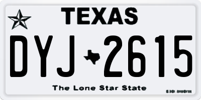 TX license plate DYJ2615