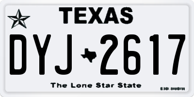 TX license plate DYJ2617