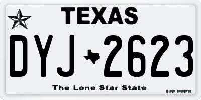 TX license plate DYJ2623
