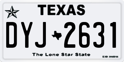 TX license plate DYJ2631