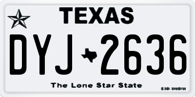 TX license plate DYJ2636