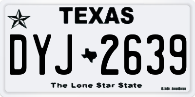 TX license plate DYJ2639