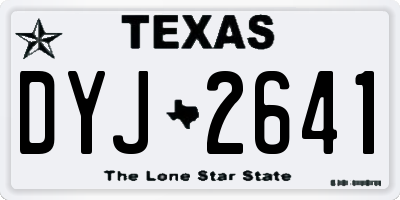 TX license plate DYJ2641