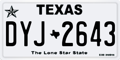 TX license plate DYJ2643