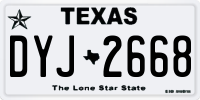 TX license plate DYJ2668