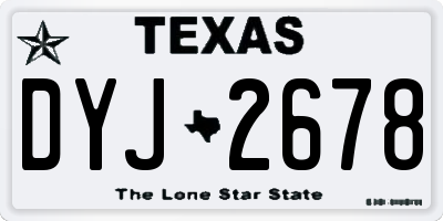 TX license plate DYJ2678