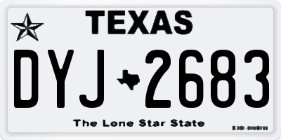 TX license plate DYJ2683