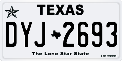 TX license plate DYJ2693