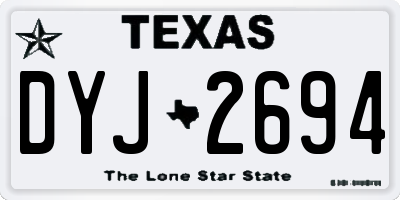TX license plate DYJ2694