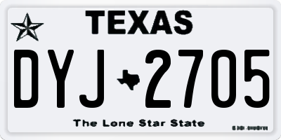 TX license plate DYJ2705