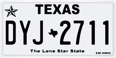 TX license plate DYJ2711