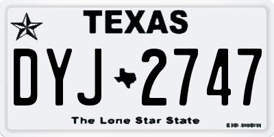 TX license plate DYJ2747