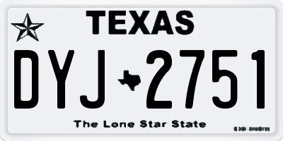 TX license plate DYJ2751