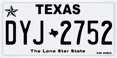 TX license plate DYJ2752
