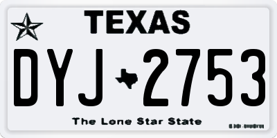TX license plate DYJ2753