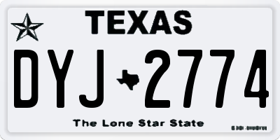 TX license plate DYJ2774