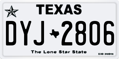 TX license plate DYJ2806