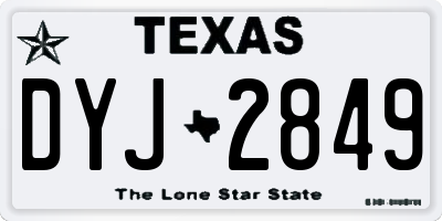 TX license plate DYJ2849