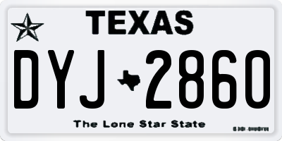 TX license plate DYJ2860