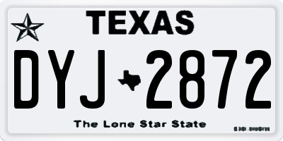 TX license plate DYJ2872