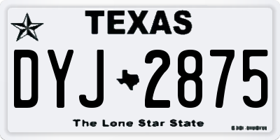 TX license plate DYJ2875